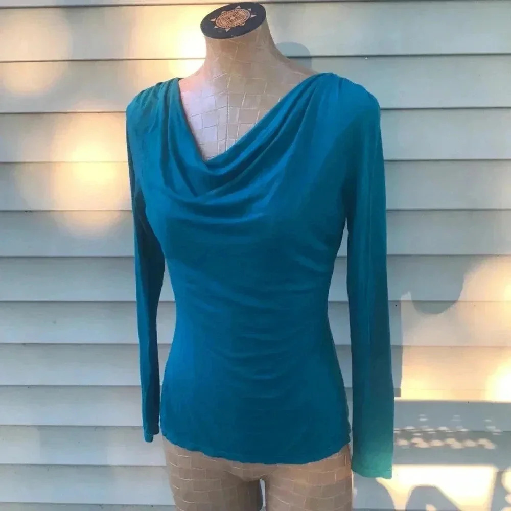 The Limited Women’s Small Draped Neck long sleeve‎ blouse
